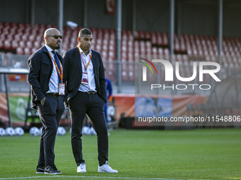 KNVB technical director Nigel de Jong and Netherlands trainer coach Michael Reiziger during the match between the Netherlands and North Mace...