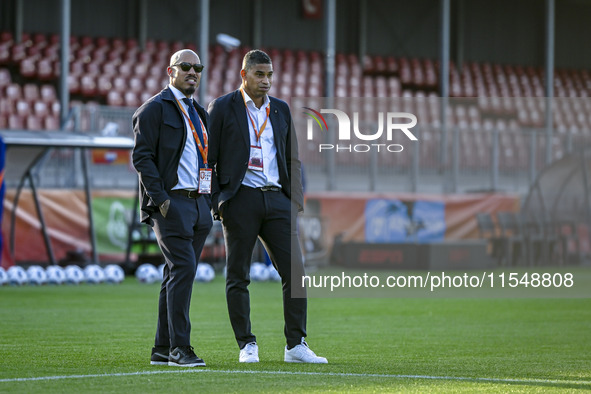 KNVB technical director Nigel de Jong and Netherlands trainer coach Michael Reiziger during the match between the Netherlands and North Mace...