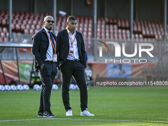 KNVB technical director Nigel de Jong and Netherlands trainer coach Michael Reiziger during the match between the Netherlands and North Mace...