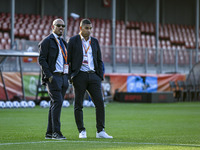 KNVB technical director Nigel de Jong and Netherlands trainer coach Michael Reiziger during the match between the Netherlands and North Mace...