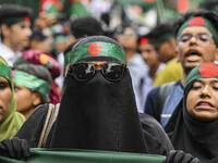 The Anti-Discrimination Student and other activist movements hold the 'Shahidi March' program at Dhaka University in Dhaka, Bangladesh, on S...