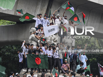 The Anti-Discrimination Student and other activist movements hold the 'Shahidi March' program at Dhaka University in Dhaka, Bangladesh, on S...