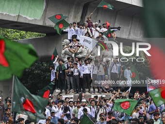 The Anti-Discrimination Student and other activist movements hold the 'Shahidi March' program at Dhaka University in Dhaka, Bangladesh, on S...