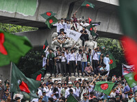 The Anti-Discrimination Student and other activist movements hold the 'Shahidi March' program at Dhaka University in Dhaka, Bangladesh, on S...