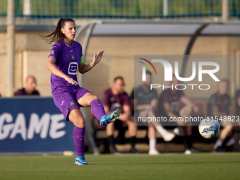 Laura De Neve, captain of Anderlecht, is in action during the UEFA Women's Champions League First qualifying round, Semi-finals CP-Group 4 s...