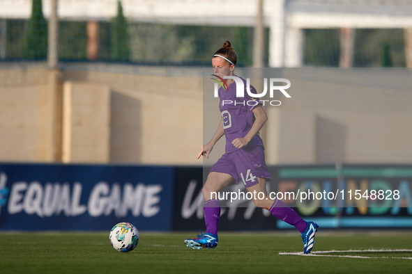 Laura Deloose of Anderlecht is in action during the UEFA Women's Champions League First qualifying round, Semi-finals CP-Group 4 soccer matc...