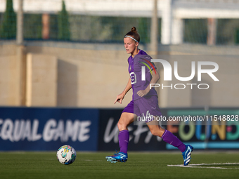 Laura Deloose of Anderlecht is in action during the UEFA Women's Champions League First qualifying round, Semi-finals CP-Group 4 soccer matc...