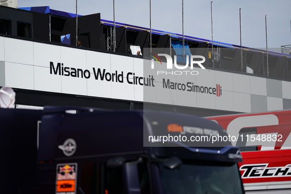 A general view inside the MotoGP Paddock Preview of the MotoGP of San Marino at Misano World Circuit in Misano Adriatico, Italy, on Septembe...