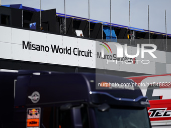 A general view inside the MotoGP Paddock Preview of the MotoGP of San Marino at Misano World Circuit in Misano Adriatico, Italy, on Septembe...