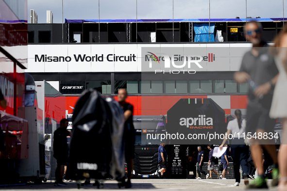 A general view inside the MotoGP Paddock Preview of the MotoGP of San Marino at Misano World Circuit in Misano Adriatico, Italy, on Septembe...