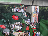 The Anti-Discrimination Student and other activist movements hold the 'Shahidi March' program at Dhaka University in Dhaka, Bangladesh, on S...