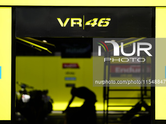 A general view of VR46 motoroom during the preview of the MotoGP of San Marino at Misano World Circuit in Misano Adriatico, Italy, on Septem...