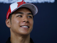 Takaaki Nakagami of Japan and LCR Honda looks on during the presentation press conference of the MotoGP of San Marino at Misano World Circui...