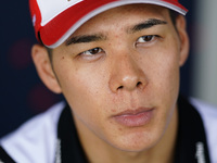 Takaaki Nakagami of Japan and LCR Honda looks on during the presentation press conference of the MotoGP of San Marino at Misano World Circui...