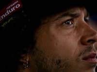 Marco Bezzecchi of Italy and the Pertamina Enduro VR46 Racing Team look on during the presentation press conference of the MotoGP of San Mar...