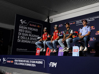 Enea Bastianini of Italy and Ducati Lenovo Team (L), Francesco Bagnaia of Italy and Ducati Lenovo Team (LC), Jorge Martin of Spain and Prima...