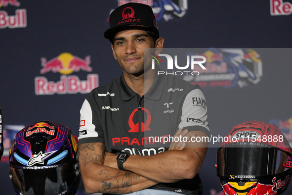 Jorge Martin of Spain and Prima Pramac Racing attends the presentation press conference of the MotoGP of San Marino at Misano World Circuit...