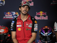 Francesco Bagnaia of Italy and Ducati Lenovo Team attends the presentation press conference of the MotoGP of San Marino at Misano World Circ...