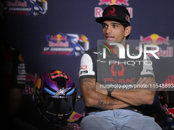 Jorge Martin of Spain and Prima Pramac Racing attends the presentation press conference of the MotoGP of San Marino at Misano World Circuit...