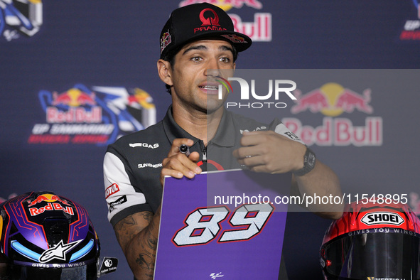 Jorge Martin of Spain and Prima Pramac Racing attends the presentation press conference of the MotoGP of San Marino at Misano World Circuit...