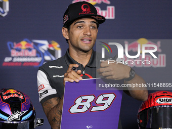 Jorge Martin of Spain and Prima Pramac Racing attends the presentation press conference of the MotoGP of San Marino at Misano World Circuit...