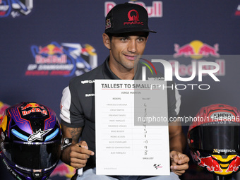 Jorge Martin of Spain and Prima Pramac Racing attends the presentation press conference of the MotoGP of San Marino at Misano World Circuit...