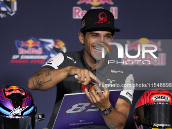 Jorge Martin of Spain and Prima Pramac Racing attends the presentation press conference of the MotoGP of San Marino at Misano World Circuit...