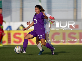 Luna Vanzeir of Anderlecht is in action during the UEFA Women's Champions League First qualifying round, Semi-finals CP-Group 4 soccer match...