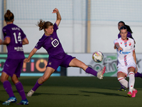 Milica Saric (R) of Crvena Zvezda is in action during the UEFA Women's Champions League First qualifying round, Semi-finals CP-Group 4 socce...