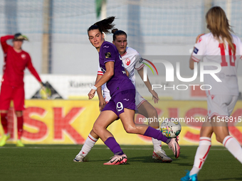 Amelie Delabre of Anderlecht is in action during the UEFA Women's Champions League First qualifying round, Semi-finals CP-Group 4 soccer mat...