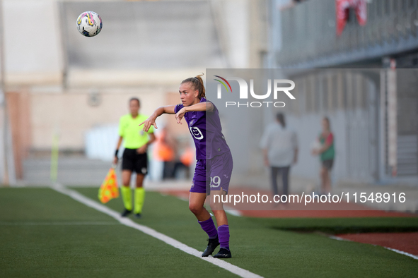 Nikki Ijzerman of Anderlecht is in action during the UEFA Women's Champions League First qualifying round, Semi-finals CP-Group 4 soccer mat...