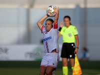 Tijana Djordevic, captain of Crvena Zvezda, is in action during the UEFA Women's Champions League First qualifying round, Semi-finals CP-Gro...