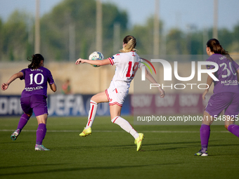 Dajana Spasojevic of Crvena Zvezda is in action during the UEFA Women's Champions League First qualifying round, Semi-finals CP-Group 4 socc...