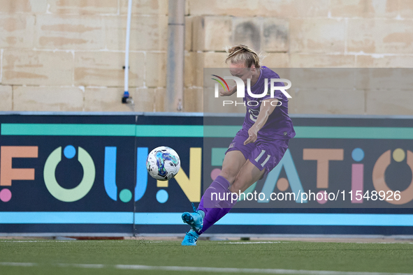 Sarah Wijnants of Anderlecht is in action during the UEFA Women's Champions League First qualifying round, Semi-finals CP-Group 4 soccer mat...