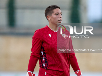 Roksana Shahanska, goalkeeper of Crvena Zvezda, gestures during the UEFA Women's Champions League First qualifying round, Semi-finals CP-Gro...