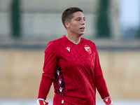 Roksana Shahanska, goalkeeper of Crvena Zvezda, gestures during the UEFA Women's Champions League First qualifying round, Semi-finals CP-Gro...