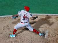 Jake Sanchez #48 of Diablos Rojos pitches the ball during match 1 against Sultanes de Monterrey of the Mexican Baseball League (LMB) Serie d...