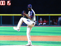 Julio Teheran #49 of Sultanes de Monterrey pitches the ball during match 1 against Diablos Rojos of the Mexican Baseball League (LMB) Serie...