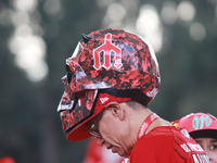 A Diablos Rojos fan is seen during match 1 against Sultanes de Monterrey of the Mexican Baseball League (LMB) Serie del Rey at the Alfredo H...