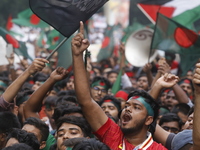 Anti-Discrimination Student Movement holds a rally to mark one month since the ousting of Bangladesh's former Prime Minister Sheikh Hasina,...