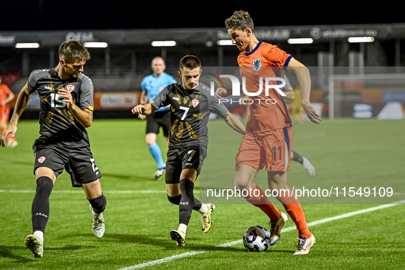 North Macedonia player Behar Feta and Netherlands player Ruben van Bommel during the match between Netherlands and North Macedonia at the Ya...