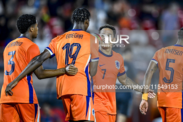 Netherlands player Million Manhoef celebrates the 4-0 goal during the match between the Netherlands and North Macedonia at the Yanmar Stadiu...