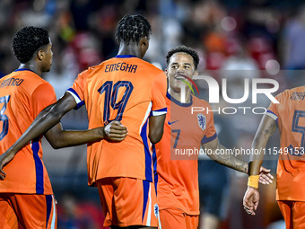 Netherlands player Million Manhoef celebrates the 4-0 goal during the match between the Netherlands and North Macedonia at the Yanmar Stadiu...