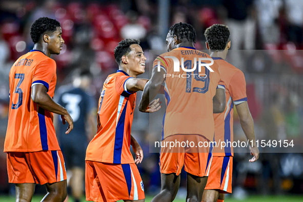 Netherlands player Million Manhoef celebrates the 4-0 goal during the match between the Netherlands and North Macedonia at the Yanmar Stadiu...