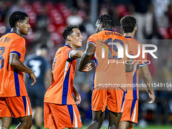 Netherlands player Million Manhoef celebrates the 4-0 goal during the match between the Netherlands and North Macedonia at the Yanmar Stadiu...