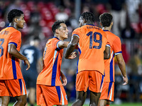 Netherlands player Million Manhoef celebrates the 4-0 goal during the match between the Netherlands and North Macedonia at the Yanmar Stadiu...