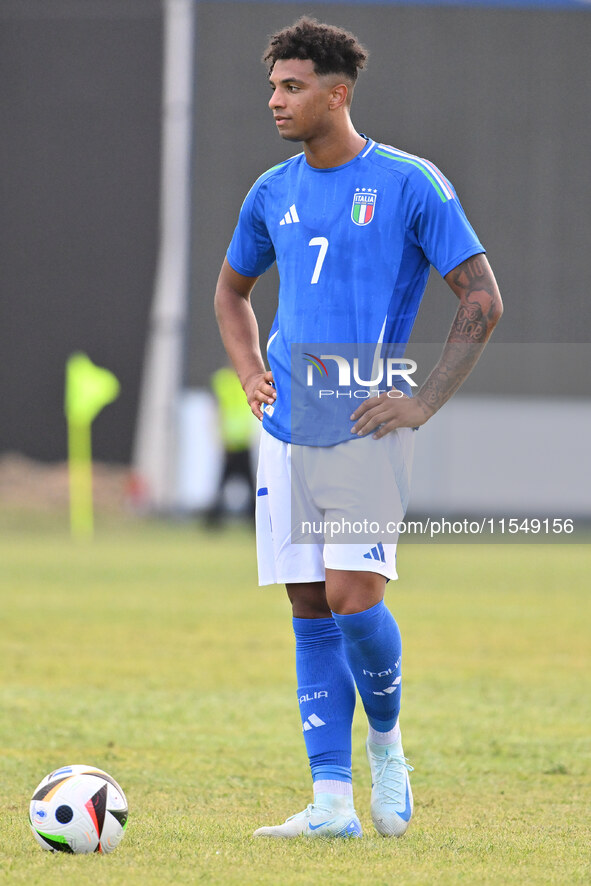 Cher Ndour (ITA) during the UEFA U21 Euro 2025 Qualifier match between Italy and San Marino at the Domenico Francioni Stadium in Latina, Ita...