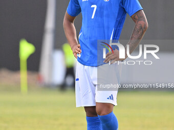 Cher Ndour (ITA) during the UEFA U21 Euro 2025 Qualifier match between Italy and San Marino at the Domenico Francioni Stadium in Latina, Ita...