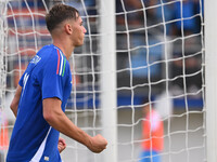 Pio Esposito (ITA) celebrates after scoring the goal of 3-0 during the UEFA U21 Euro 2025 Qualifier match between Italy and San Marino at th...