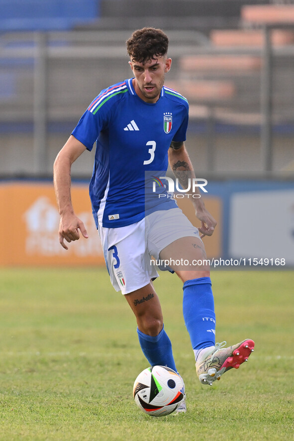 Matteo Ruggeri (ITA) during the UEFA U21 Euro 2025 Qualifier match between Italy and San Marino at the Domenico Francioni Stadium in Latina,...